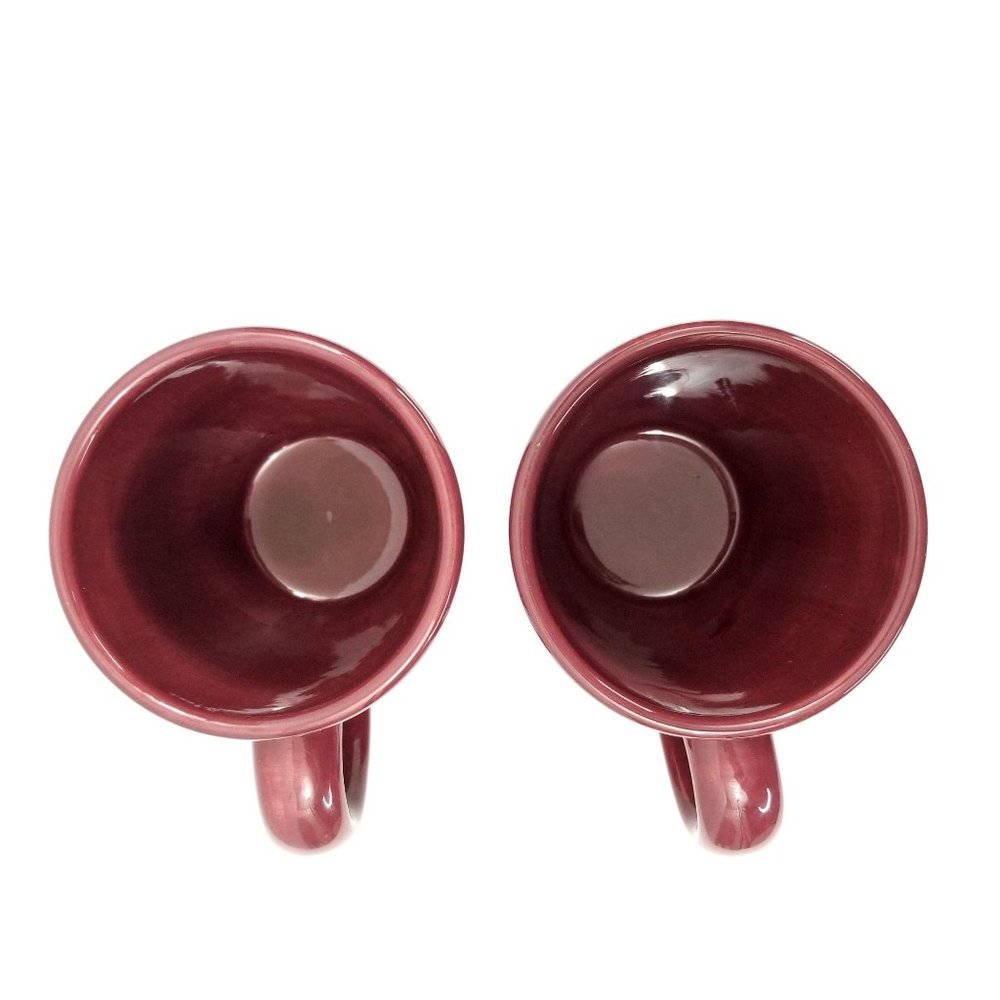 Ciao Burgundy 2 Coffee Mugs by Artimino Red Cups - Picture 6 of 9